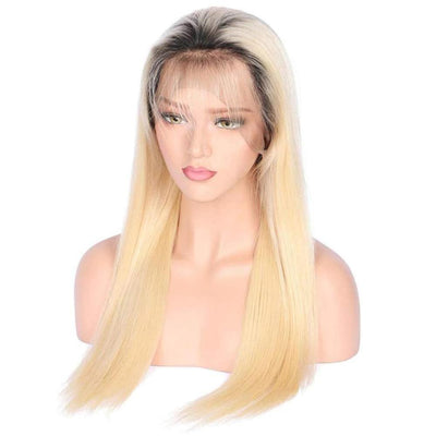 Beumax Brazilian Remy Straight Hair Wig – Black and 613 Blonde Lace Front