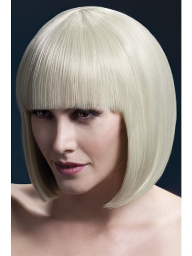 Blonde Sleek Short Bob Wig with Fringe - 13", Heat Resistant