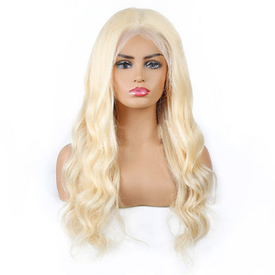 Luxurious Semi-Lace Real Hair Wig in Blonde - Versatile Medium and Long Lengths