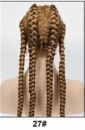 Front Lace Four Braid Synthetic Fiber Wig | High-Temperature Silk | Available in Multiple Colors | Full Hand Weaving