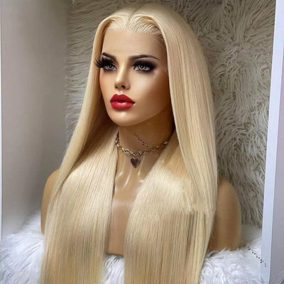 13x6 Lace Wig - Hand-Woven Long Wig in Stunning 613 Blonde