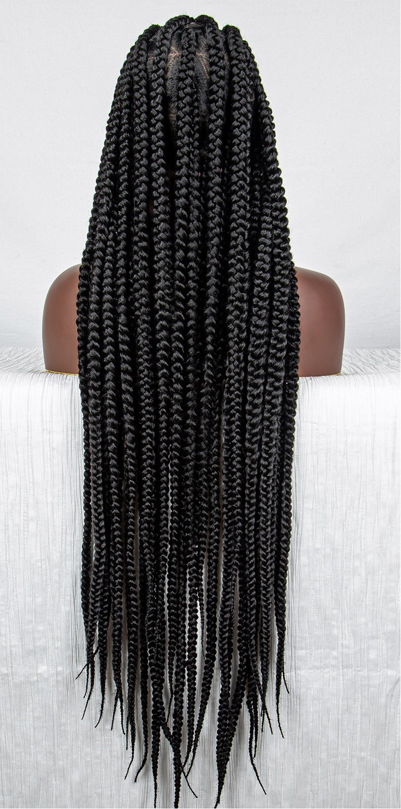 Full Lace Braid Headgear Wig | All Hand Weaving | High-Temperature Silk | Even & Oblique Bangs | Available in 1B, 1B/Red