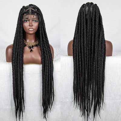 Full Lace Braid Headgear Wig | All Hand Weaving | High-Temperature Silk | Even & Oblique Bangs | Available in 1B, 1B/Red