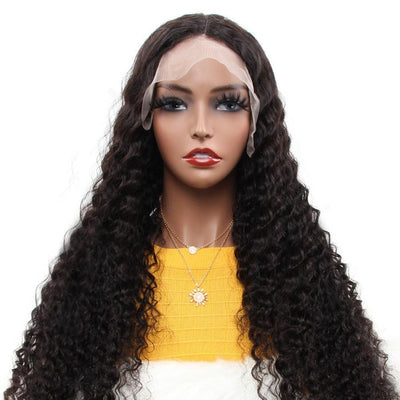 Beumax Hair Deep Wave HD Transparent Lace Wig – 100% Brazilian Remy Human Hair, Pre-Plucked, 13x6 Lace Frontal Wig