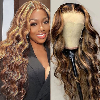 Elegant P4/27 Piano Color Front Lace Real Hair Wig | Customizable Bangs & Lengths