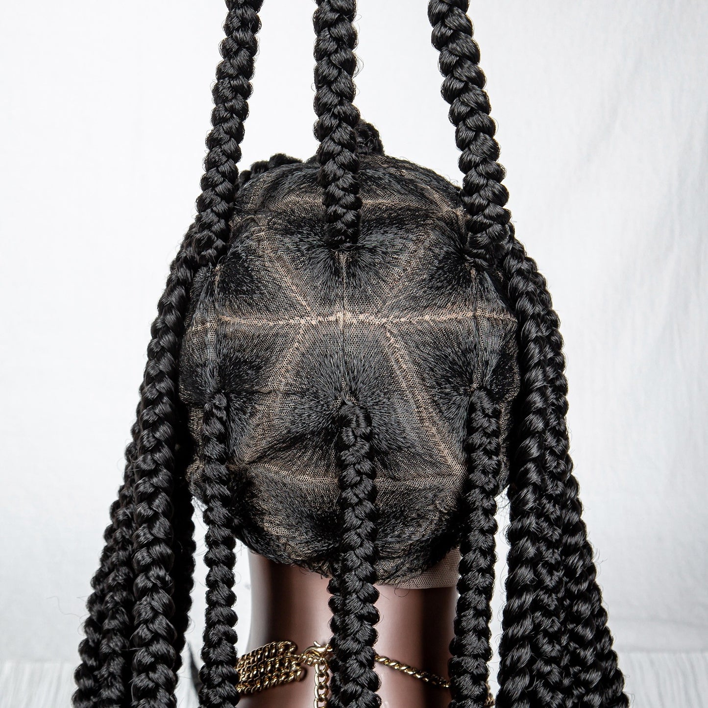 Full Lace Braid Headgear Wig | All Hand Weaving | High-Temperature Silk | Even & Oblique Bangs | Available in 1B, 1B/Red