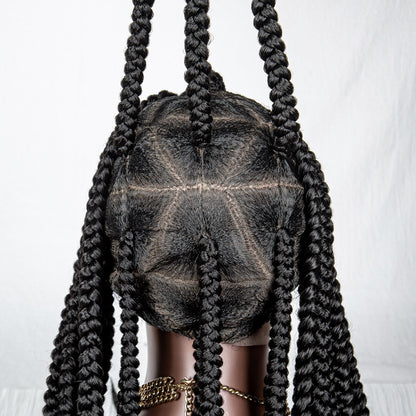 Full Lace Braid Headgear Wig | All Hand Weaving | High-Temperature Silk | Even & Oblique Bangs | Available in 1B, 1B/Red