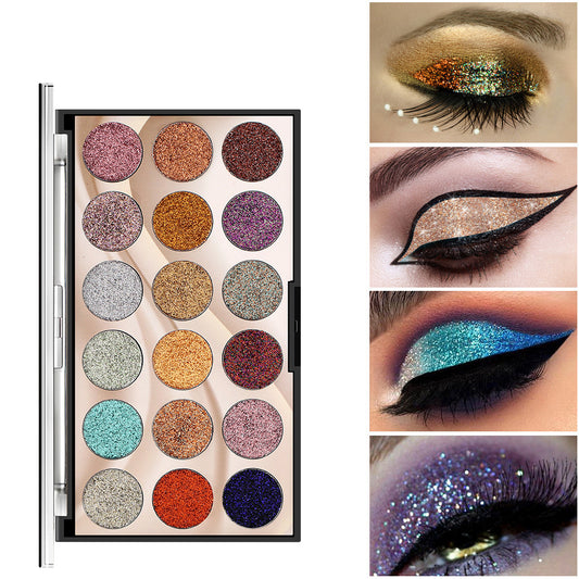 18-Color Glitter Eye Shadow Palette – Perfect for Stage, Festival & Chic Looks