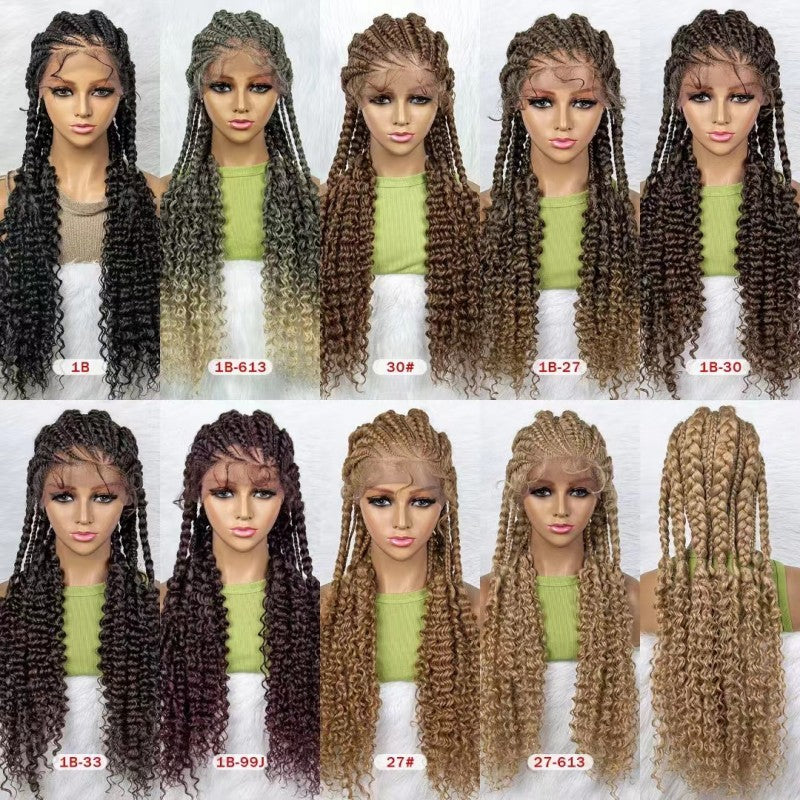 Elegant Lace Braided Hand-woven African Wig – Versatile Colors for Exquisite Styles