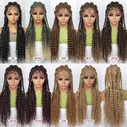 Elegant Lace Braided Hand-woven African Wig – Versatile Colors for Exquisite Styles
