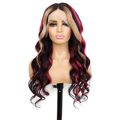 Hand-Woven Lace Head Cap Wig – Human Hair, Gold Red Black, 210% Density, Can Be Hot Dyed, For Ladies