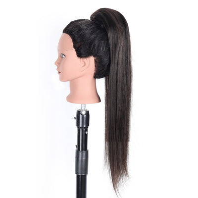 Drawstring Straight Hair Wig Ponytail Braids – 100% Human Hair, 10-26 Inches, Dyeable & Permable, Double Layer Mechanism