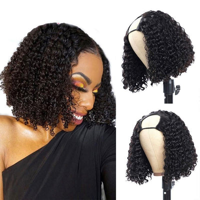 Beumax Brazilian Remy Jerry Curl Long Lace Part Wig – Natural Black