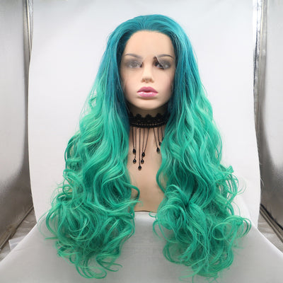 Buy Women's Fashion Simple Lace Hair Wig – Green Color, Stylish & Comfortable