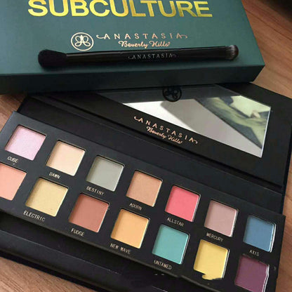 14-Color Eye Shadow Palette – Flannel Series for Vibrant and Velvet Looks