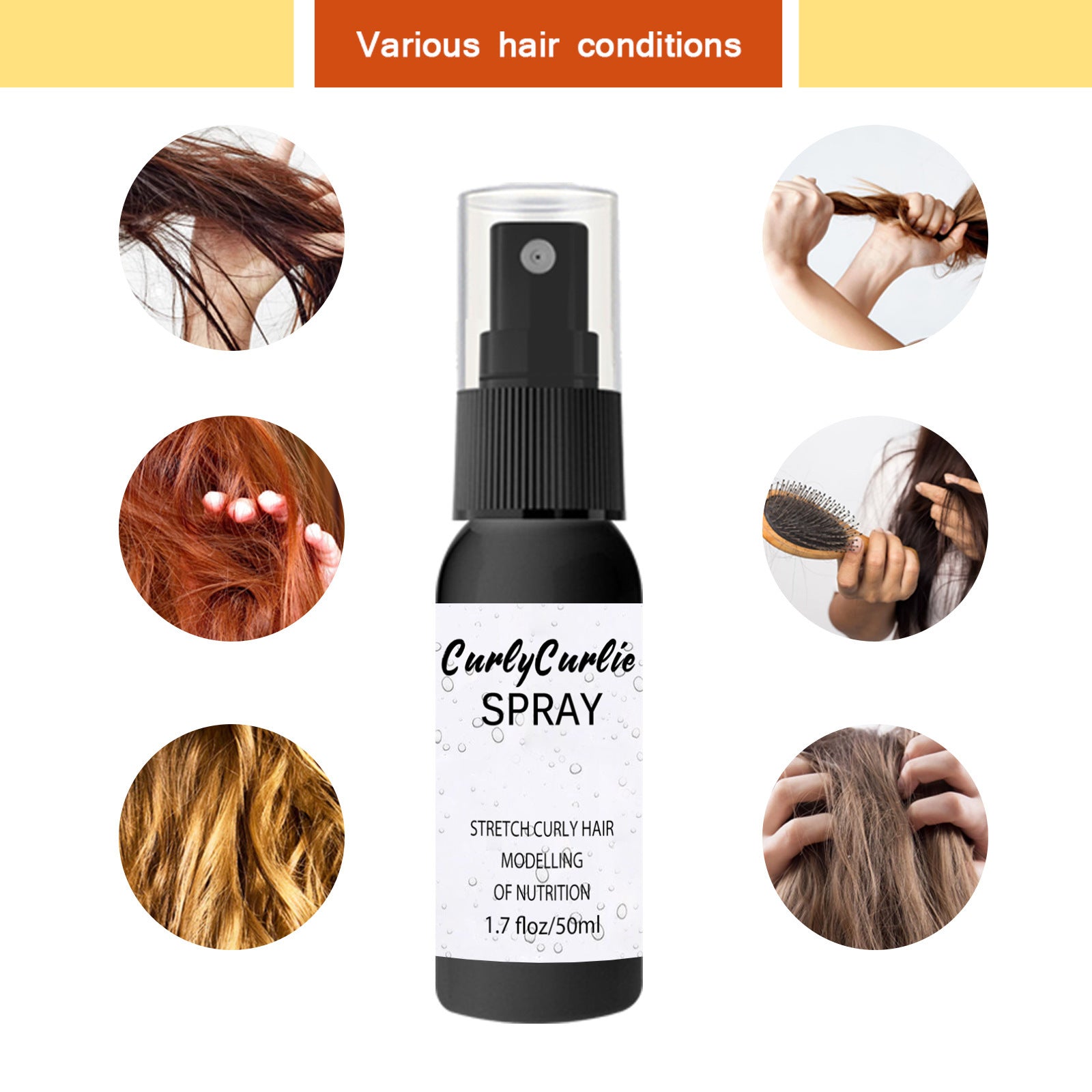 Curly Hair Styling Mist - Hydrating Curl Enhancer for Defined, Luscious Locks