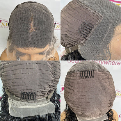 Hair 13x6 Short Lace Front Human Hair Bob Wig Water Wave Wig