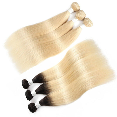 BeuMax Brazilian Blonde #1B/613 Straight Bundles with Closure & Frontal – 10A Grade Human Hair