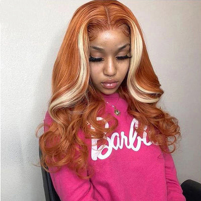 Ginger Body Wave Lace Front Wig 613 Blonde – Medium & Long Length, 150% & 180% Density, Natural Human Hair