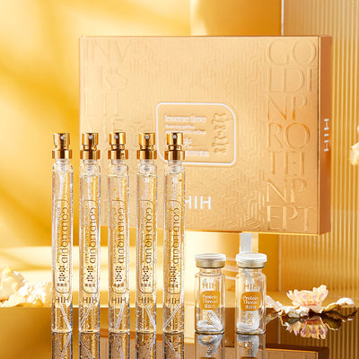 Gold Protein Peptide Facial Essence Kit - Gold Thread Carving Liquid, 5 x 15ml