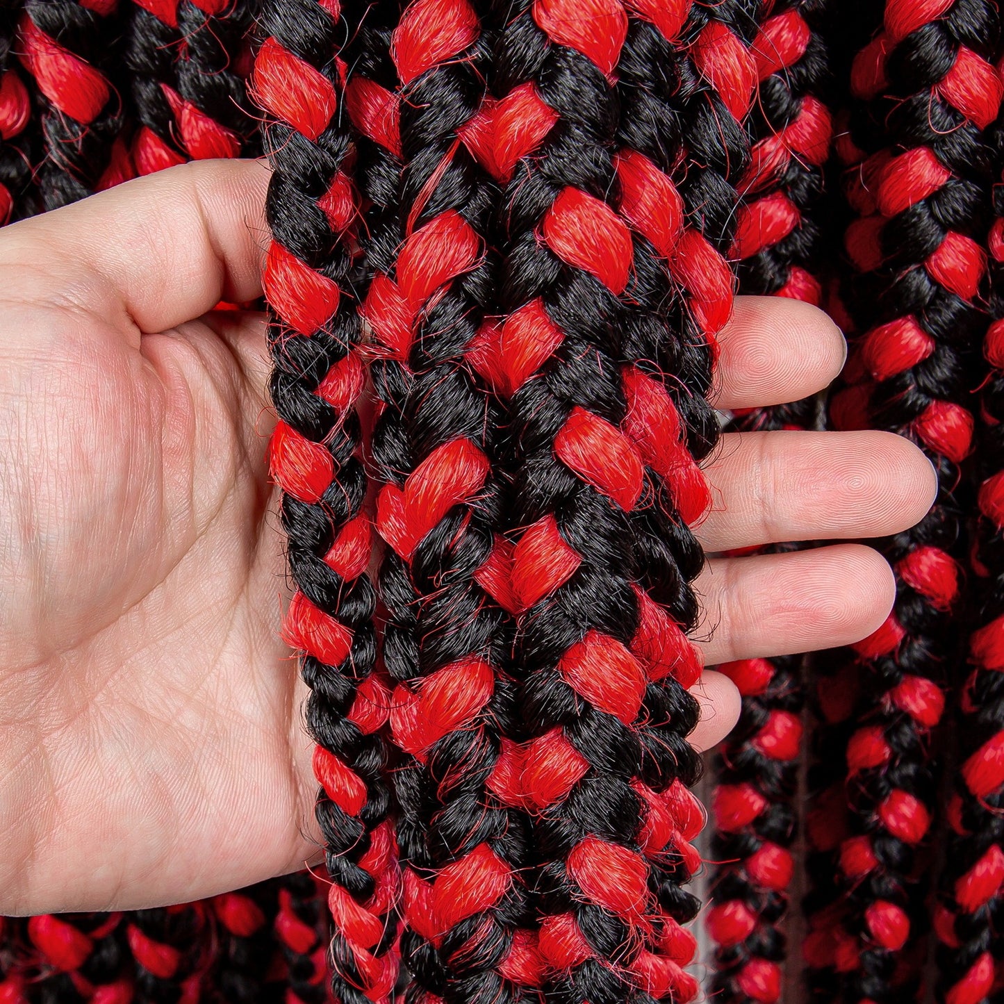 Full Lace Braid Headgear Wig | All Hand Weaving | High-Temperature Silk | Even & Oblique Bangs | Available in 1B, 1B/Red