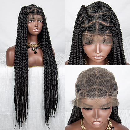 Full Lace Braid Headgear Wig | All Hand Weaving | High-Temperature Silk | Even & Oblique Bangs | Available in 1B, 1B/Red