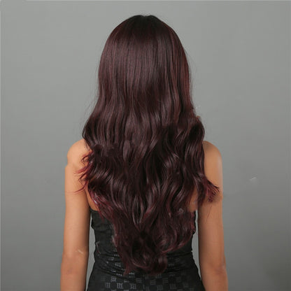 Chic Reddish Brown Middle Long Curly Wig - Star Fashion High Temperature Silk