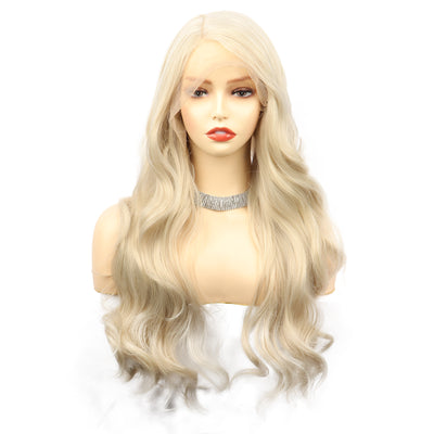 Elegant Big Wave Front Lace Wig | Fashionable Long Curly Style in Blonde (Color 613)