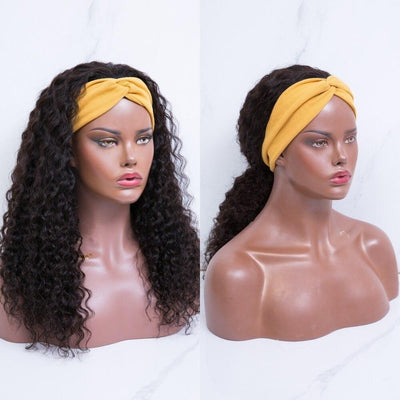 Beumax Brazilian Remy Hair Deep Wave Wig - Natural Black, Long & Luxurious, No Shedding, Permable, 100% Human Hair