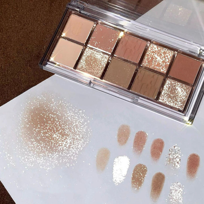 10-Color Ultra-Shine Pearlescent & Matte Eye Shadow Palette – Perfect for Every Look