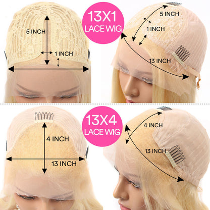 13X4 Front Lace Real Human Hair Wig – Handwoven & Mechanism, Available in Multiple Lengths, Suitable for All Skin Tones