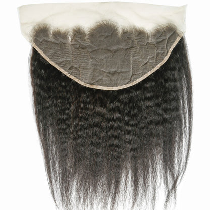 Hair 13x6 Transparent Lace Frontal Kinky Straight Knots Preplucked Hairline