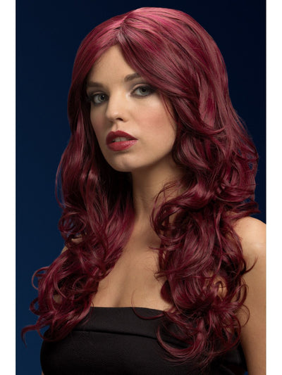 Red Cherry Soft Wave Wig with Side Parting - 26-Inch Heat-Resistant Synthetic Wig