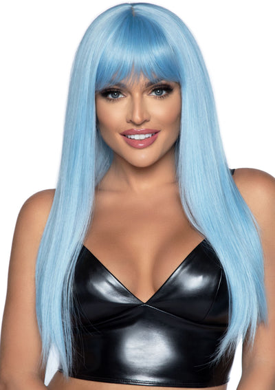 Leg Avenue 24" Long Straight Wig with Bangs – Pastel Colors, Soft & Realistic Synthetic Wig