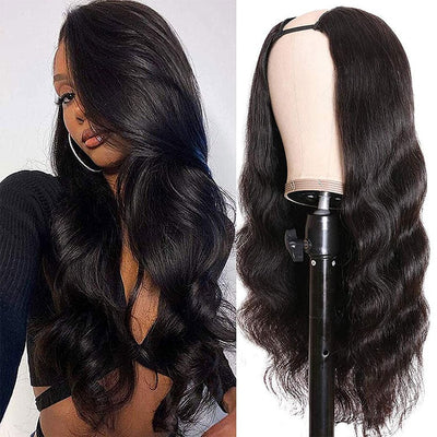 Beumax Body Wave Brazilian Remy Human Hair Wig - Natural Black, 8-30", 180%-200% Density