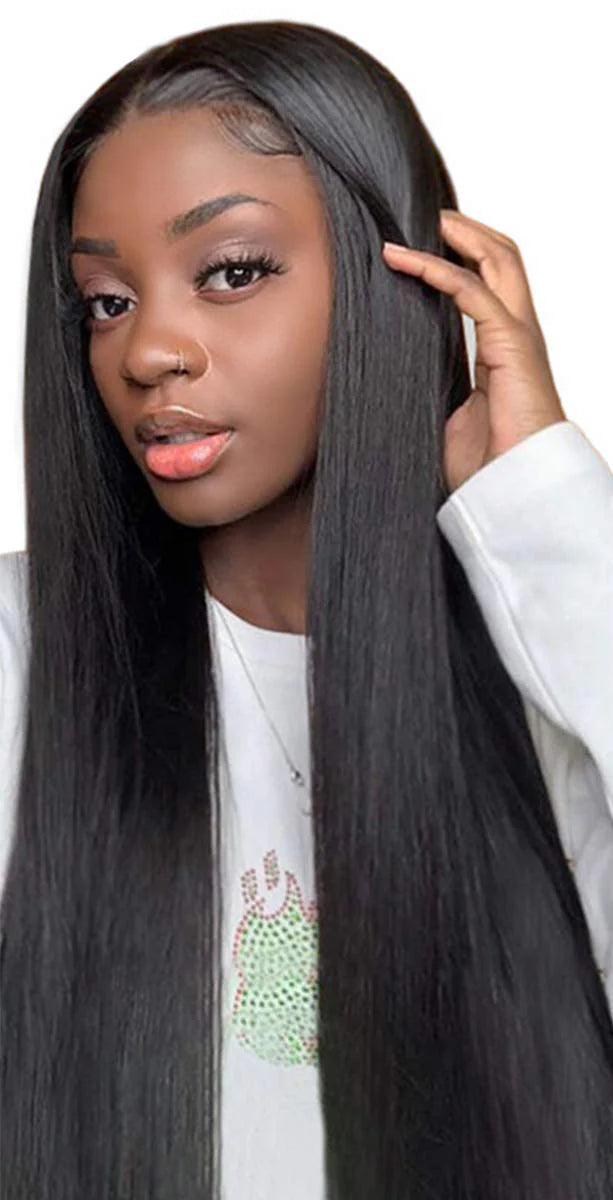 Hair Seamless Clip in Hair Extensions 100g Silicone Weft Silky Straight Black Hair